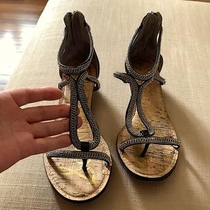 Chain link sandals  worn twice in pristine condition. Sam Edelman from Vegas.